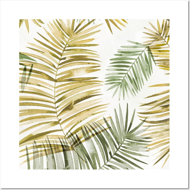 Palms branches Yellow Green Wall Art by ninoladesign